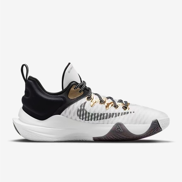 New in box Nike Giannis Immortality White Metallic Gold Black Rubber Shoes - Picture 4 of 13